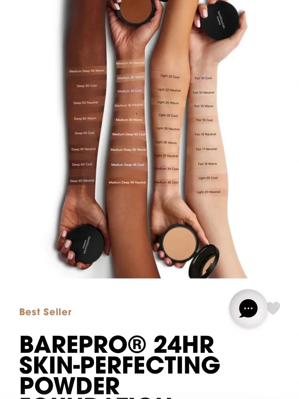 bareMinerals BAREPRO Compact Powder Foundation in medium 35 warm